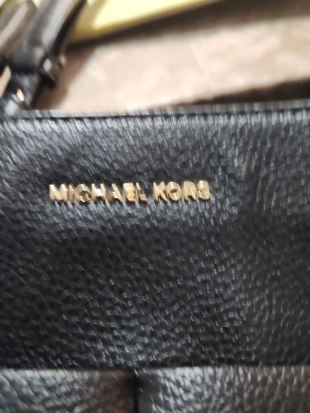 Michael Kors Black Pebbled Leather Tote Bag - Picture 2 of 8